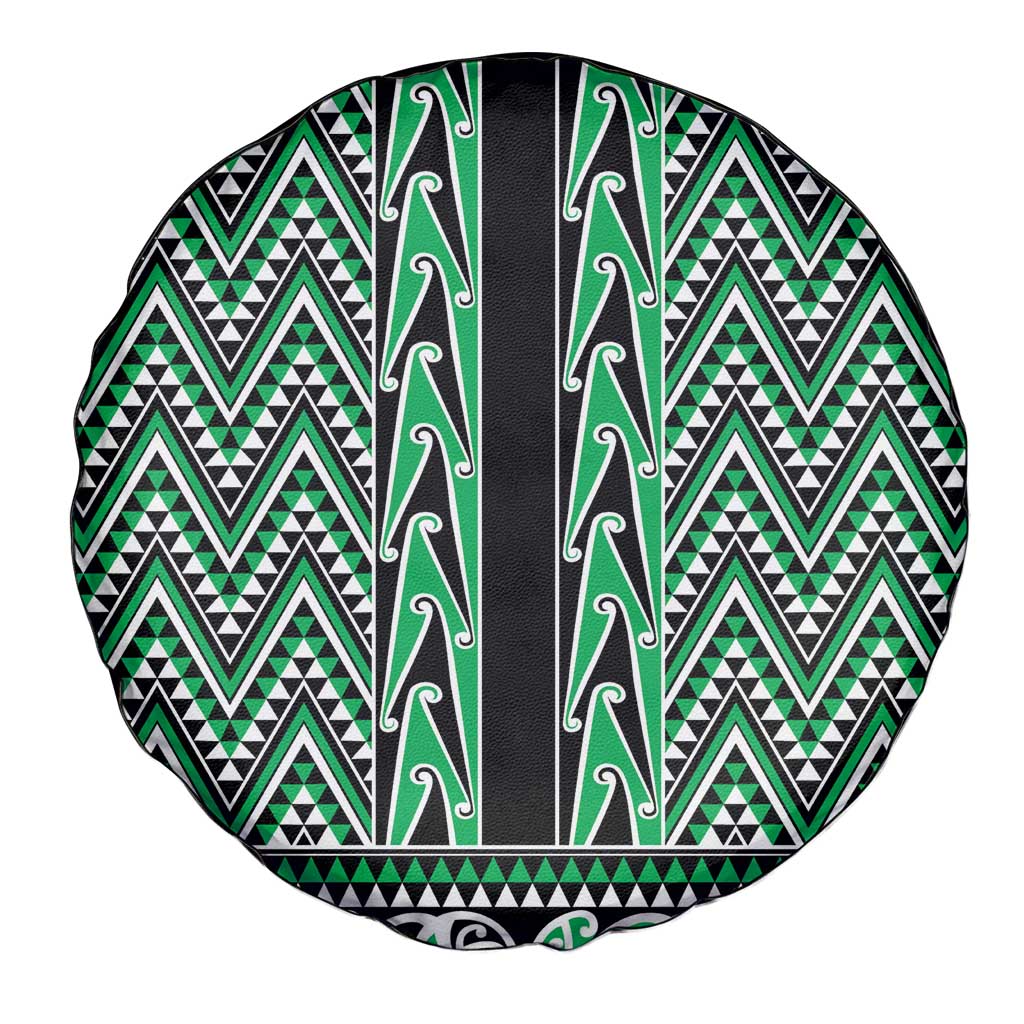 New Zealand Maori Niho Taniwha Spare Tire Cover Kakariki Mangopare and Puhoro Pattern LT9 - Polynesian Pride