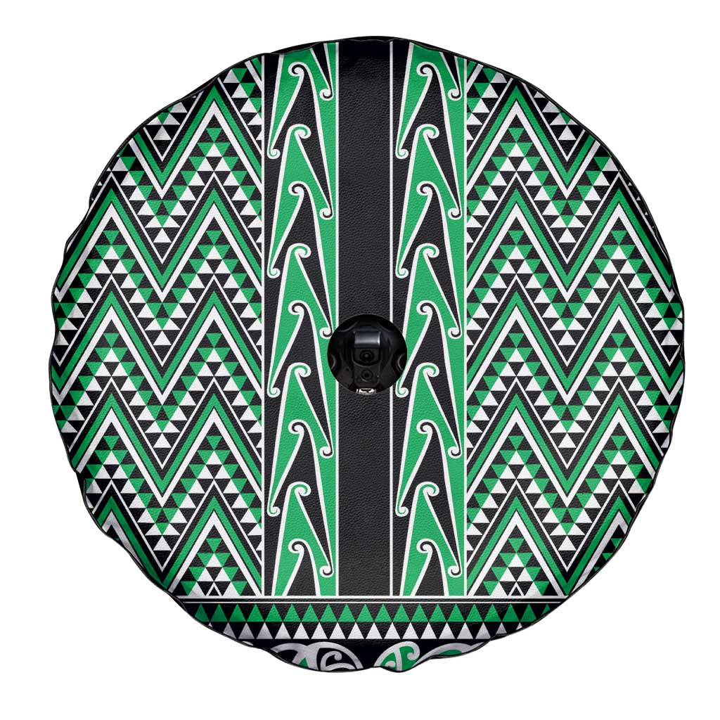 New Zealand Maori Niho Taniwha Spare Tire Cover Kakariki Mangopare and Puhoro Pattern LT9 - Polynesian Pride
