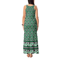 New Zealand Maori Niho Taniwha Tank Maxi Dress Kakariki Mangopare and Puhoro Pattern LT9 - Polynesian Pride
