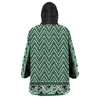 New Zealand Maori Niho Taniwha Wearable Blanket Hoodie Kakariki Mangopare and Puhoro Pattern LT9 - Polynesian Pride