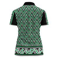 New Zealand Maori Niho Taniwha Women Polo Shirt Kakariki Mangopare and Puhoro Pattern LT9 - Polynesian Pride