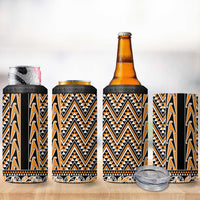 New Zealand Maori Niho Taniwha 4 in 1 Can Cooler Tumbler Karaka Mangopare and Puhoro Pattern LT9 - Polynesian Pride