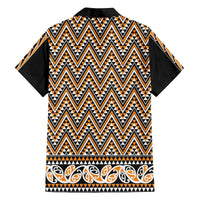 New Zealand Maori Niho Taniwha Family Matching Off The Shoulder Long Sleeve Dress and Hawaiian Shirt Karaka Mangopare and Puhoro Pattern