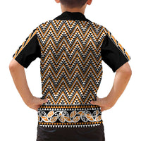 New Zealand Maori Niho Taniwha Family Matching Off Shoulder Maxi Dress and Hawaiian Shirt Karaka Mangopare and Puhoro Pattern