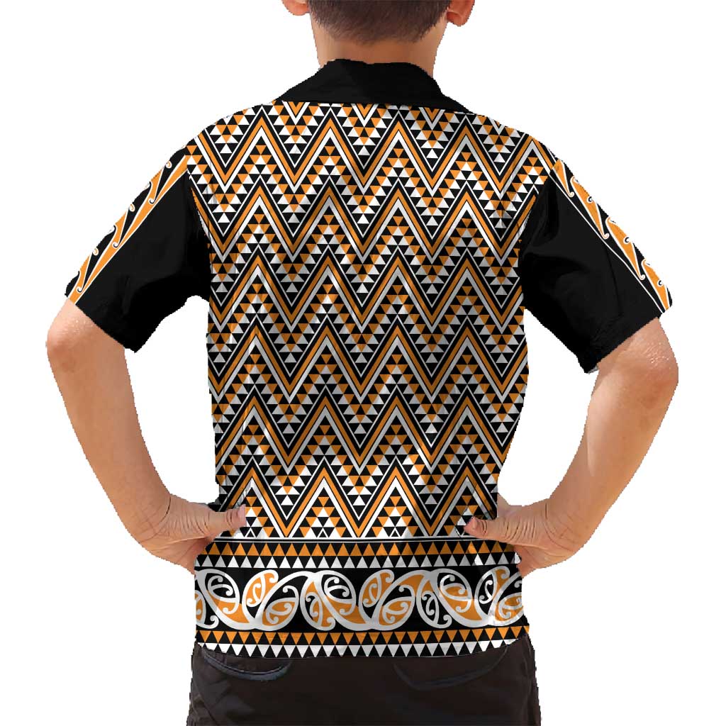 New Zealand Maori Niho Taniwha Family Matching Puletasi and Hawaiian Shirt Karaka Mangopare and Puhoro Pattern