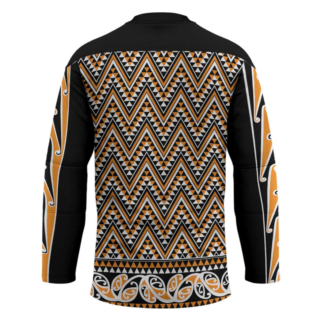 New Zealand Maori Niho Taniwha Hockey Jersey Karaka Mangopare and Puhoro Pattern - Polynesian Pride