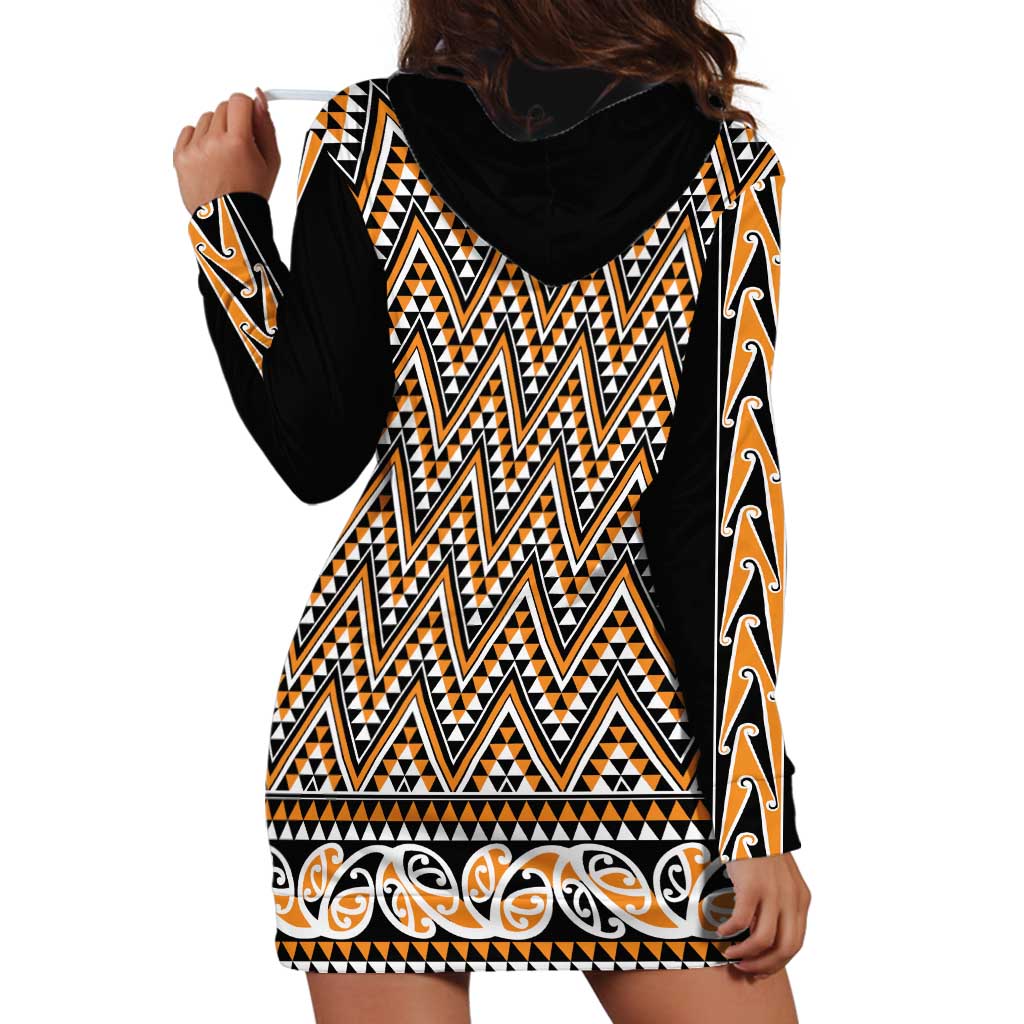 New Zealand Maori Niho Taniwha Hoodie Dress Karaka Mangopare and Puhoro Pattern LT9 - Polynesian Pride