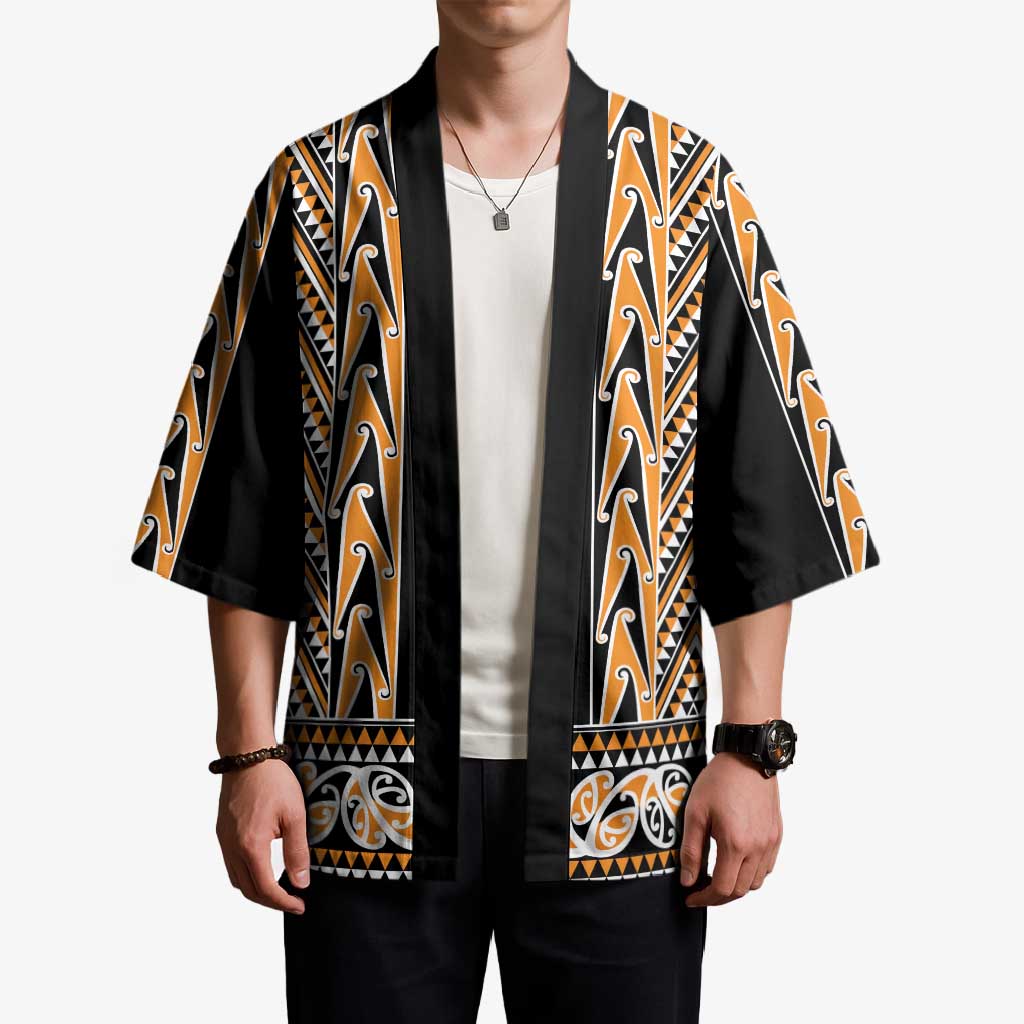 New Zealand Maori Niho Taniwha Kimono Karaka Mangopare and Puhoro Pattern - Polynesian Pride