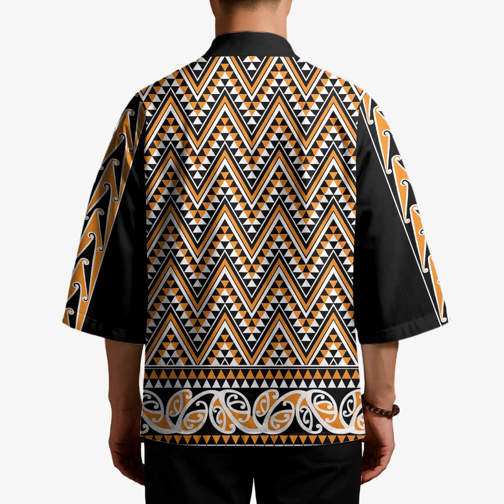 New Zealand Maori Niho Taniwha Kimono Karaka Mangopare and Puhoro Pattern - Polynesian Pride
