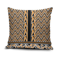 New Zealand Maori Niho Taniwha Pillow Cover Karaka Mangopare and Puhoro Pattern - Polynesian Pride