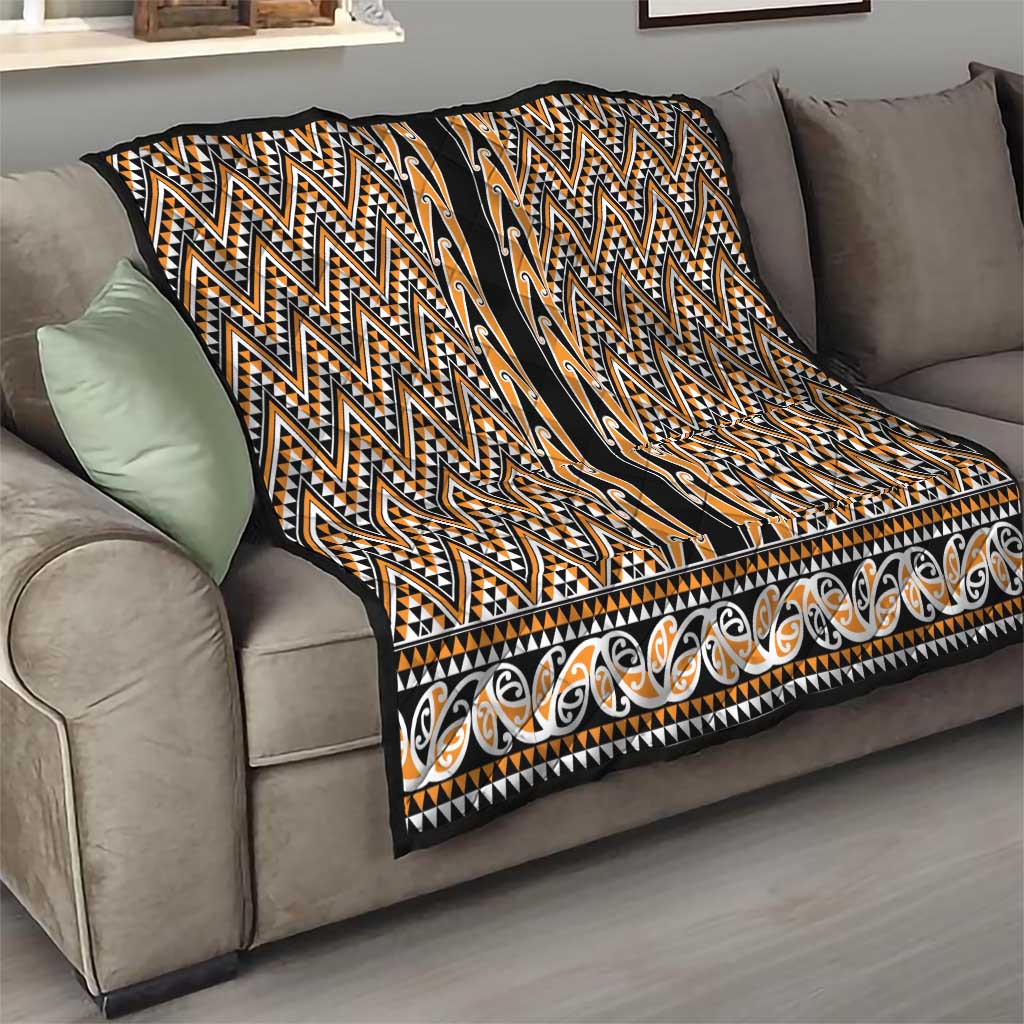 New Zealand Maori Niho Taniwha Quilt Karaka Mangopare and Puhoro Pattern
