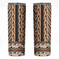 New Zealand Maori Niho Taniwha Skinny Tumbler Karaka Mangopare and Puhoro Pattern LT9 Gold - Polynesian Pride
