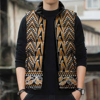 New Zealand Maori Niho Taniwha Sleeveless Puffer Jacket Karaka Mangopare and Puhoro Pattern - Polynesian Pride