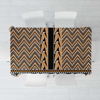 New Zealand Maori Niho Taniwha Tablecloth Karaka Mangopare and Puhoro Pattern