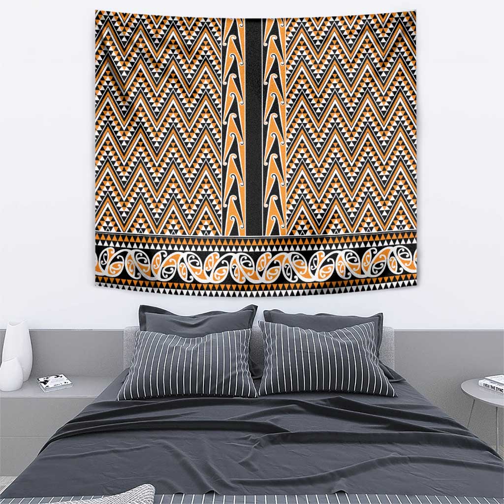 New Zealand Maori Niho Taniwha Tapestry Karaka Mangopare and Puhoro Pattern