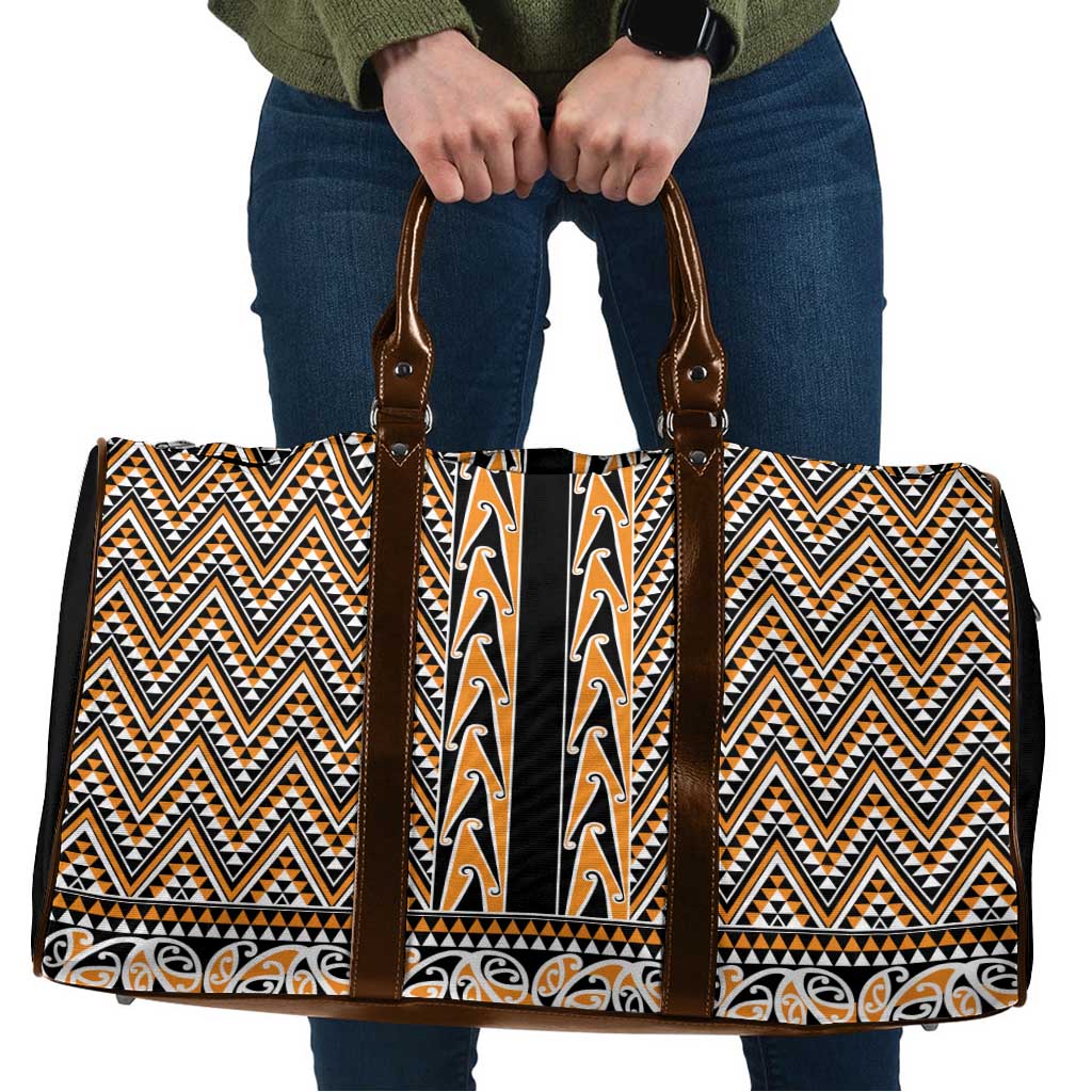 New Zealand Maori Niho Taniwha Travel Bag Karaka Mangopare and Puhoro Pattern - Polynesian Pride
