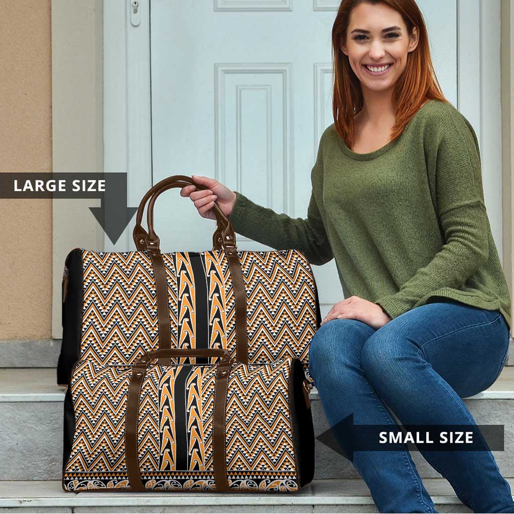 New Zealand Maori Niho Taniwha Travel Bag Karaka Mangopare and Puhoro Pattern - Polynesian Pride