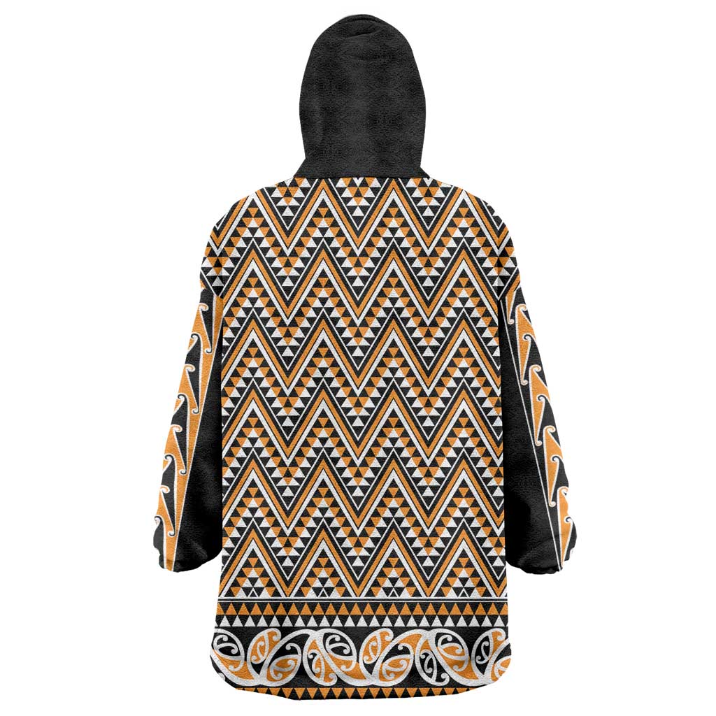 New Zealand Maori Niho Taniwha Wearable Blanket Hoodie Karaka Mangopare and Puhoro Pattern LT9 - Polynesian Pride