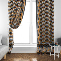 New Zealand Maori Niho Taniwha Window Curtain Karaka Mangopare and Puhoro Pattern