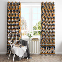 New Zealand Maori Niho Taniwha Window Curtain Karaka Mangopare and Puhoro Pattern