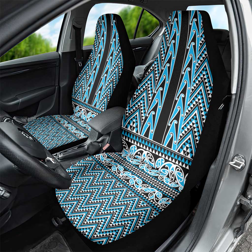 New Zealand Maori Niho Taniwha Car Seat Cover Kikorangi Mangopare and Puhoro Pattern LT9 - Polynesian Pride
