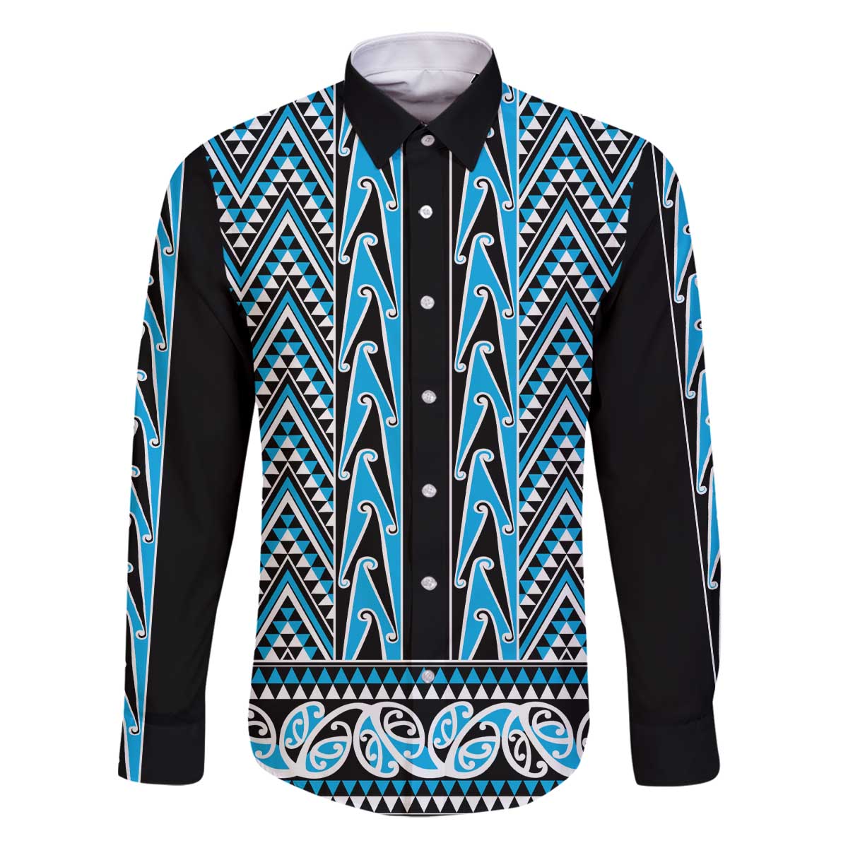 New Zealand Maori Niho Taniwha Family Matching Off The Shoulder Long Sleeve Dress and Hawaiian Shirt Kikorangi Mangopare and Puhoro Pattern