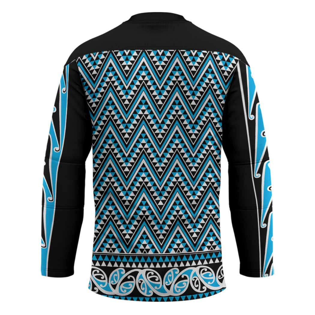 New Zealand Maori Niho Taniwha Hockey Jersey Kikorangi Mangopare and Puhoro Pattern LT9 - Polynesian Pride