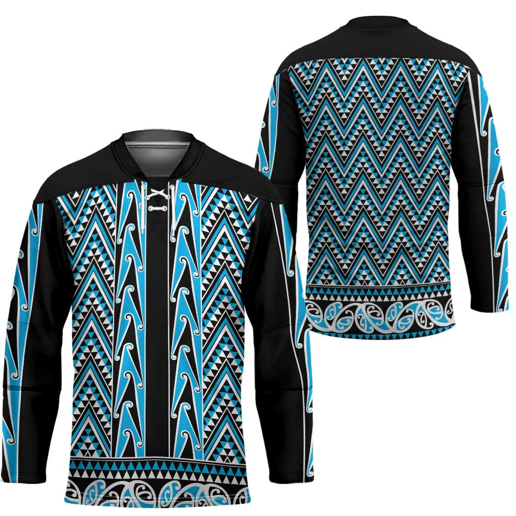 New Zealand Maori Niho Taniwha Hockey Jersey Kikorangi Mangopare and Puhoro Pattern LT9 - Polynesian Pride