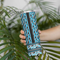 New Zealand Maori Niho Taniwha Skinny Tumbler Kikorangi Mangopare and Puhoro Pattern LT9 - Polynesian Pride