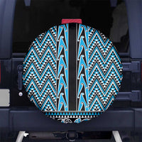 New Zealand Maori Niho Taniwha Spare Tire Cover Kikorangi Mangopare and Puhoro Pattern LT9 No hole Blue - Polynesian Pride