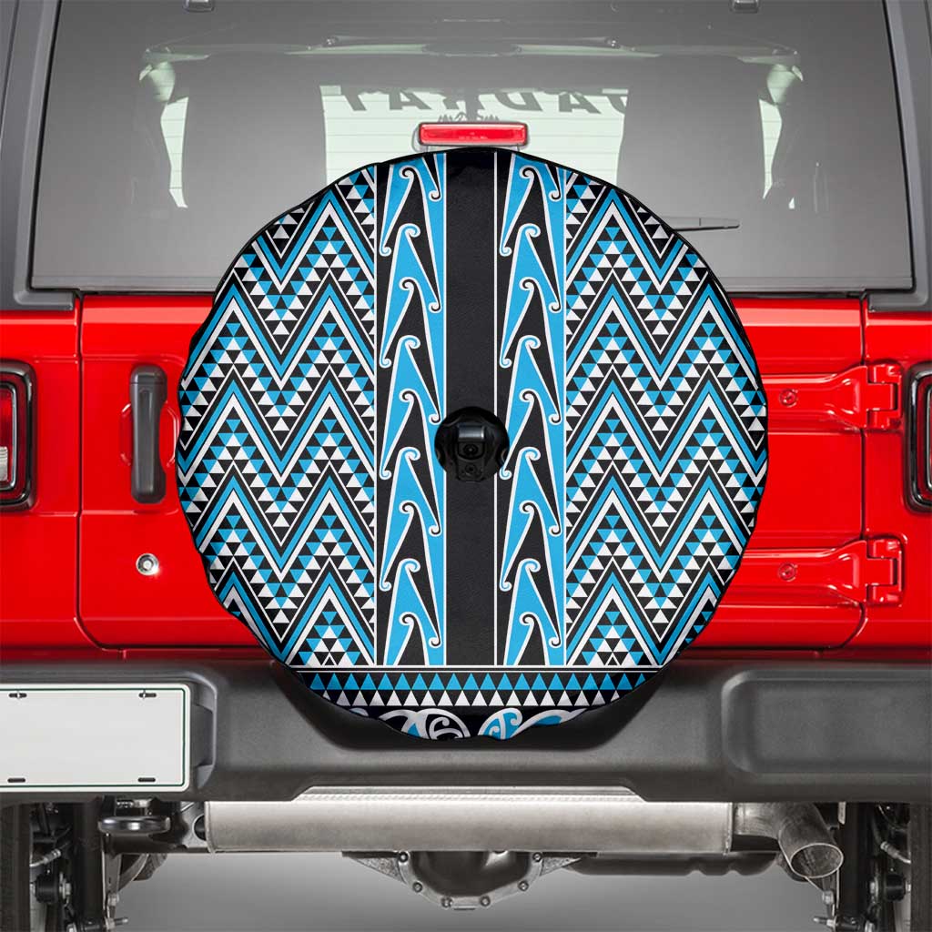 New Zealand Maori Niho Taniwha Spare Tire Cover Kikorangi Mangopare and Puhoro Pattern LT9 - Polynesian Pride