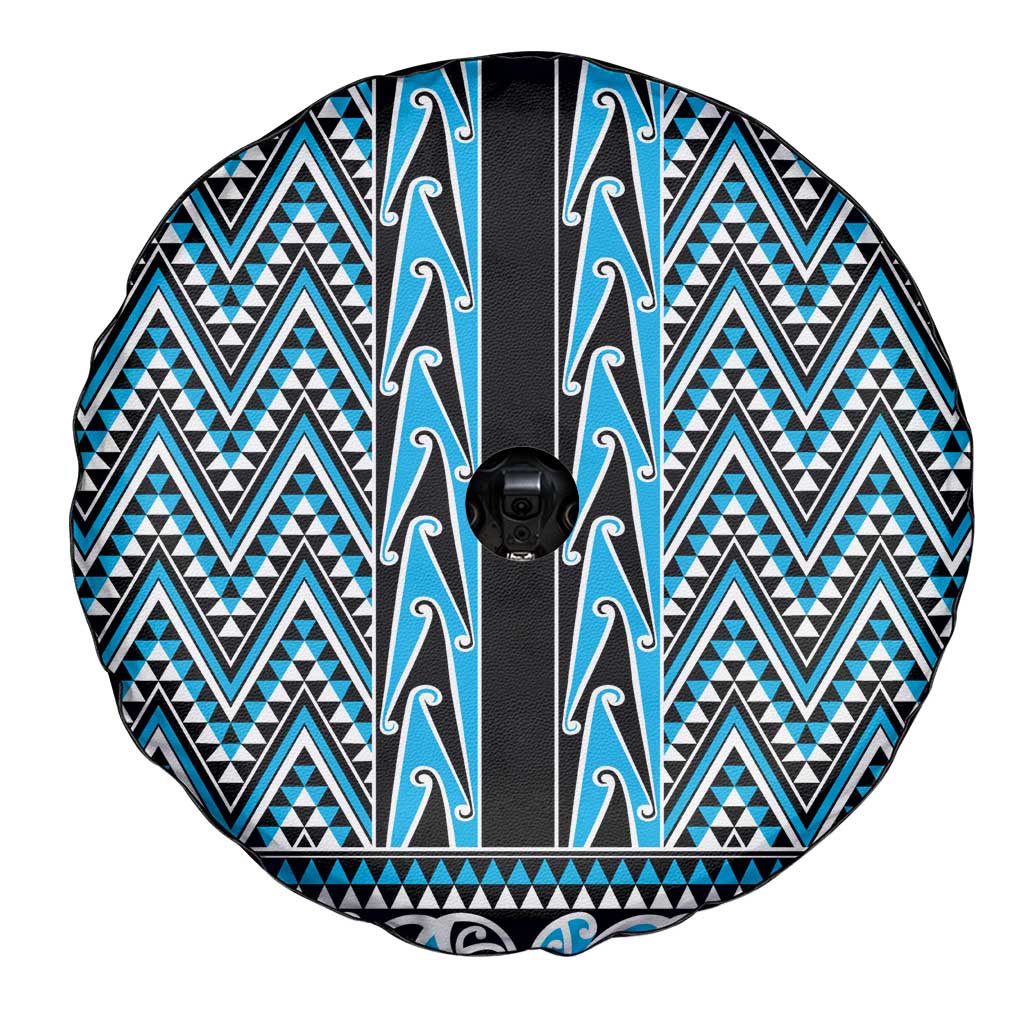 New Zealand Maori Niho Taniwha Spare Tire Cover Kikorangi Mangopare and Puhoro Pattern LT9 - Polynesian Pride