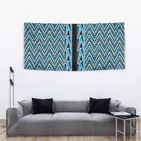 New Zealand Maori Niho Taniwha Tapestry Kikorangi Mangopare and Puhoro Pattern