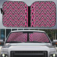 New Zealand Maori Niho Taniwha Auto Sun Shade Mawhero Mangopare and Puhoro Pattern LT9 Pink - Polynesian Pride