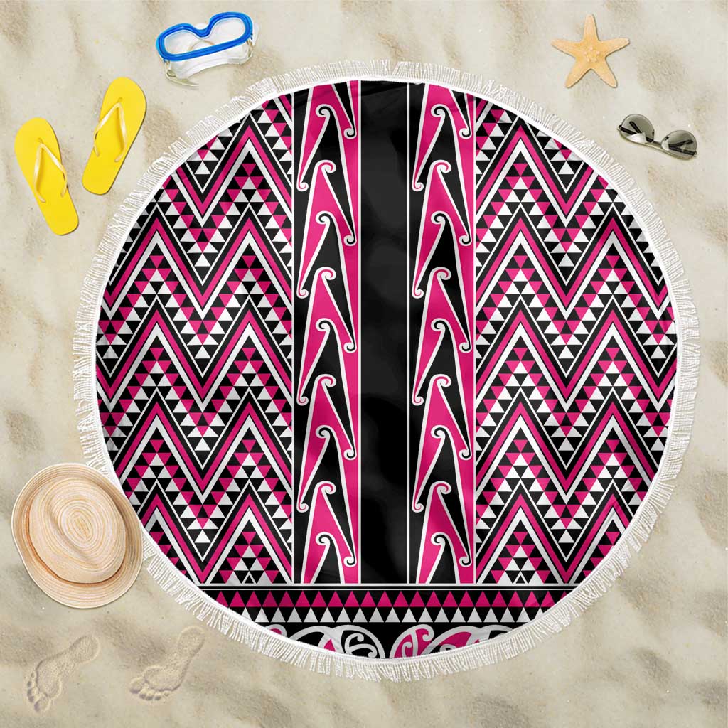 New Zealand Maori Niho Taniwha Beach Blanket Mawhero Mangopare and Puhoro Pattern
