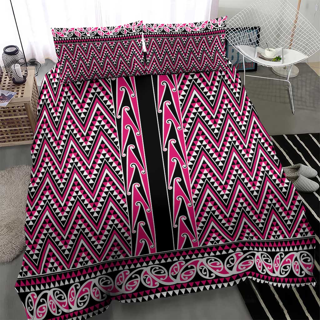 New Zealand Maori Niho Taniwha Bedding Set Mawhero Mangopare and Puhoro Pattern