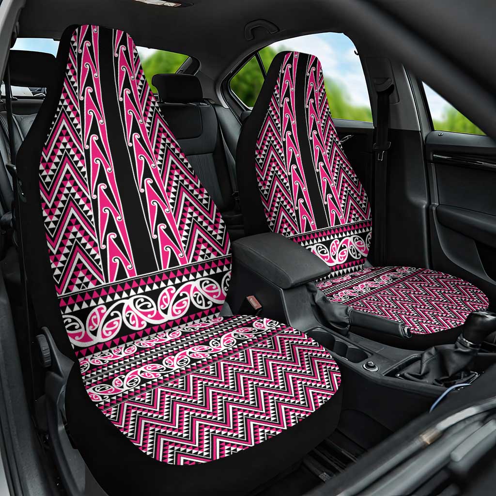 New Zealand Maori Niho Taniwha Car Seat Cover Mawhero Mangopare and Puhoro Pattern LT9 One Size Pink - Polynesian Pride
