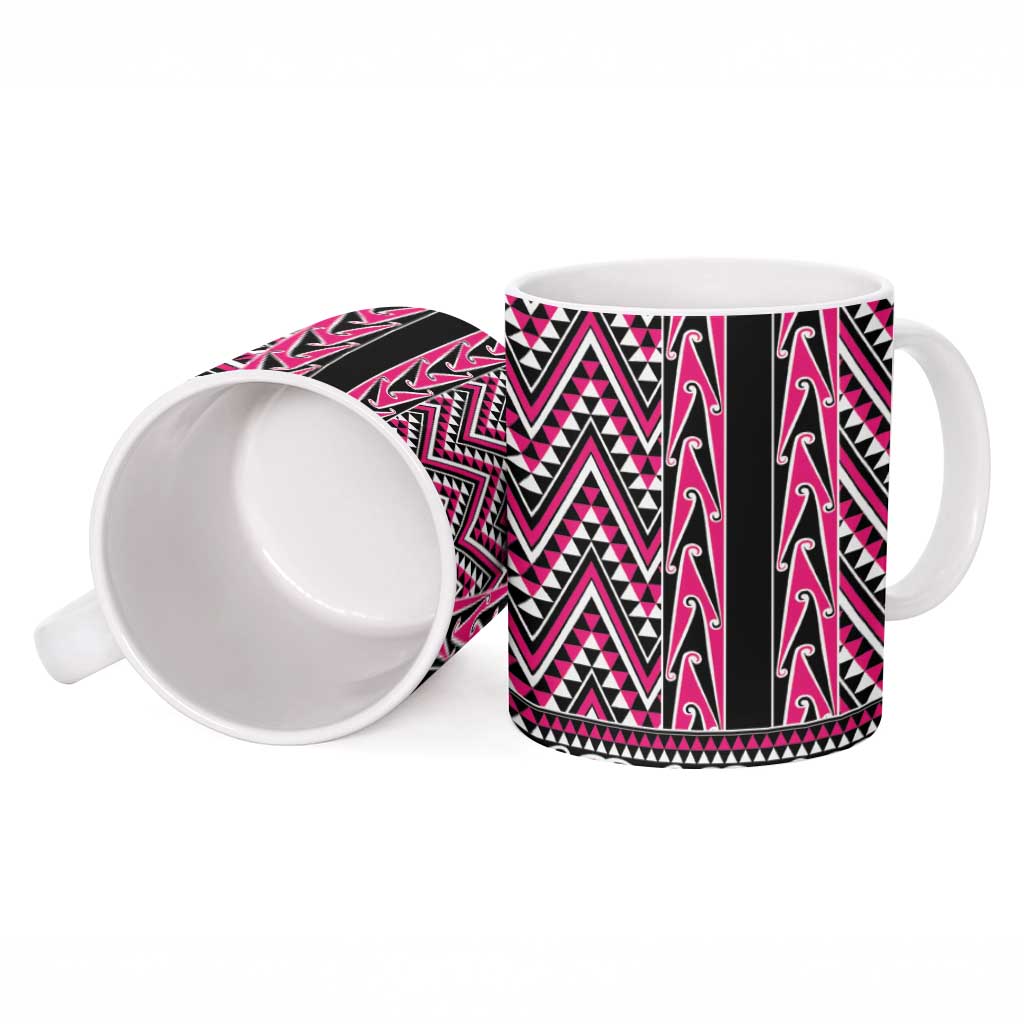 New Zealand Maori Niho Taniwha Ceramic Mug Mawhero Mangopare and Puhoro Pattern - Polynesian Pride