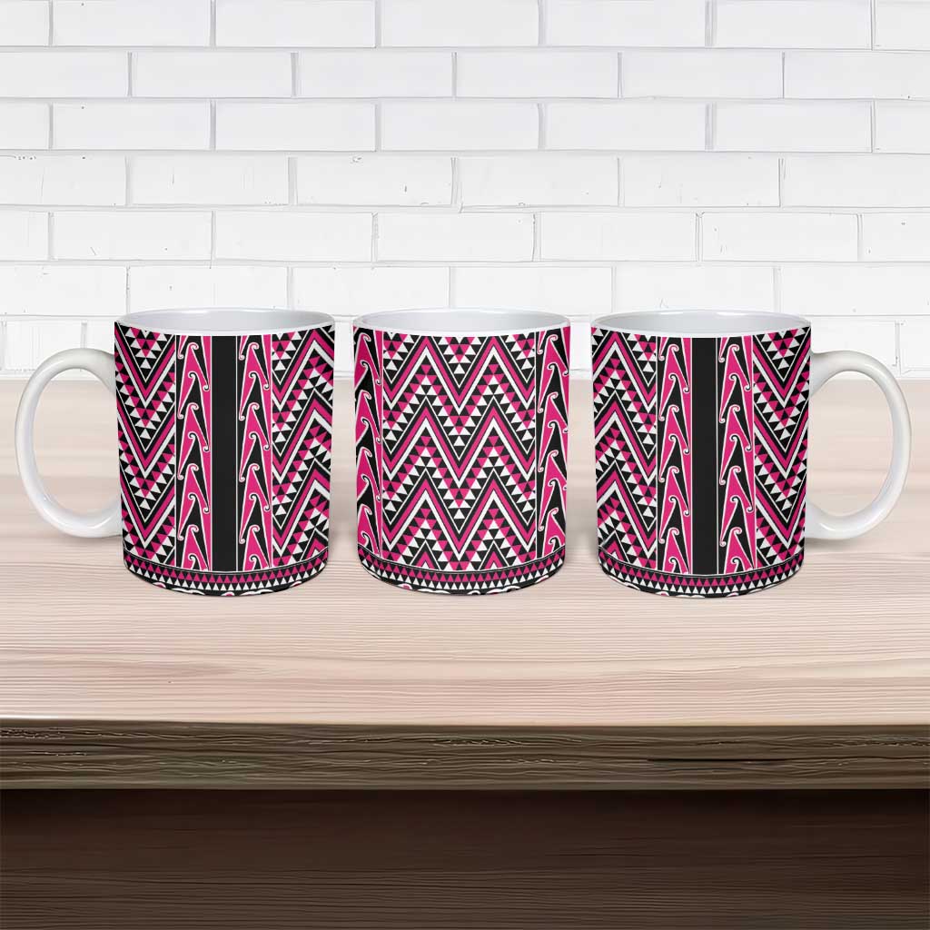 New Zealand Maori Niho Taniwha Ceramic Mug Mawhero Mangopare and Puhoro Pattern - Polynesian Pride