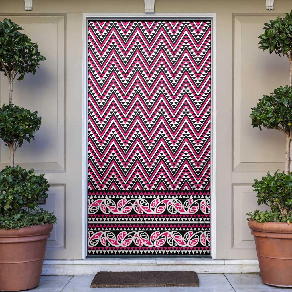 New Zealand Maori Niho Taniwha Door Cover Mawhero Mangopare and Puhoro Pattern - Polynesian Pride