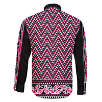 New Zealand Maori Niho Taniwha Family Matching Off The Shoulder Long Sleeve Dress and Hawaiian Shirt Mawhero Mangopare and Puhoro Pattern LT9 - Polynesian Pride