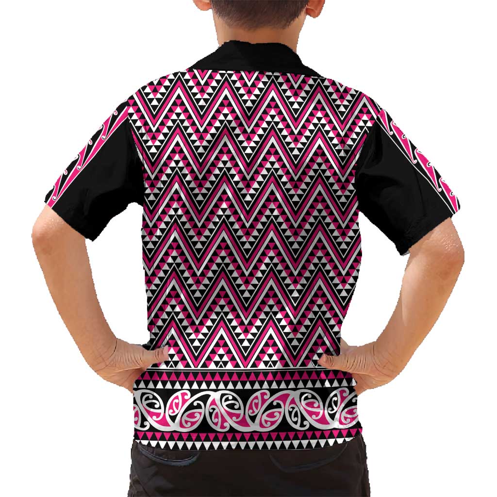 New Zealand Maori Niho Taniwha Family Matching Off Shoulder Short Dress and Hawaiian Shirt Mawhero Mangopare and Puhoro Pattern LT9 - Polynesian Pride