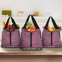 New Zealand Maori Niho Taniwha Grocery Bag Mawhero Mangopare and Puhoro Pattern