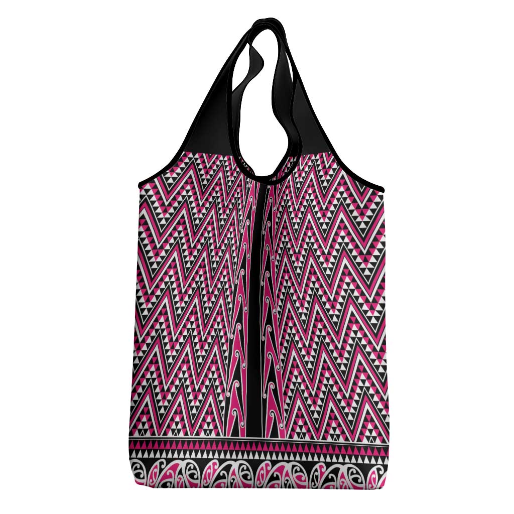 New Zealand Maori Niho Taniwha Grocery Bag Mawhero Mangopare and Puhoro Pattern