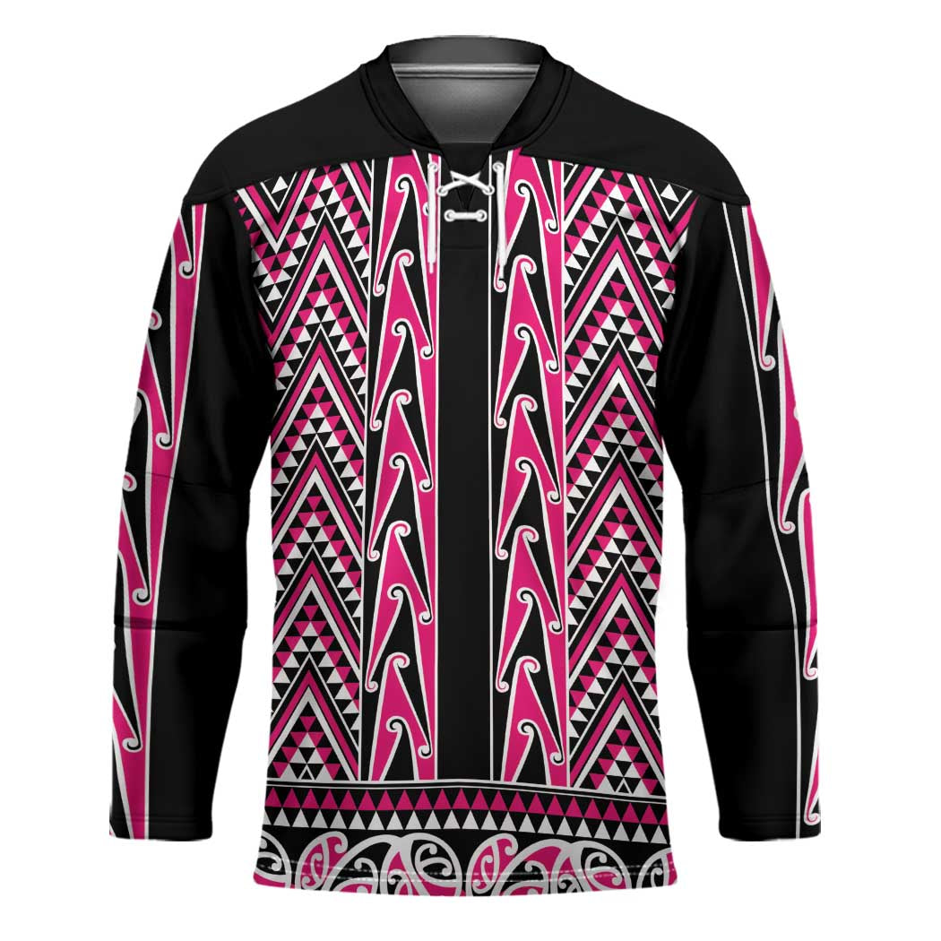 New Zealand Maori Niho Taniwha Hockey Jersey Mawhero Mangopare and Puhoro Pattern - Polynesian Pride