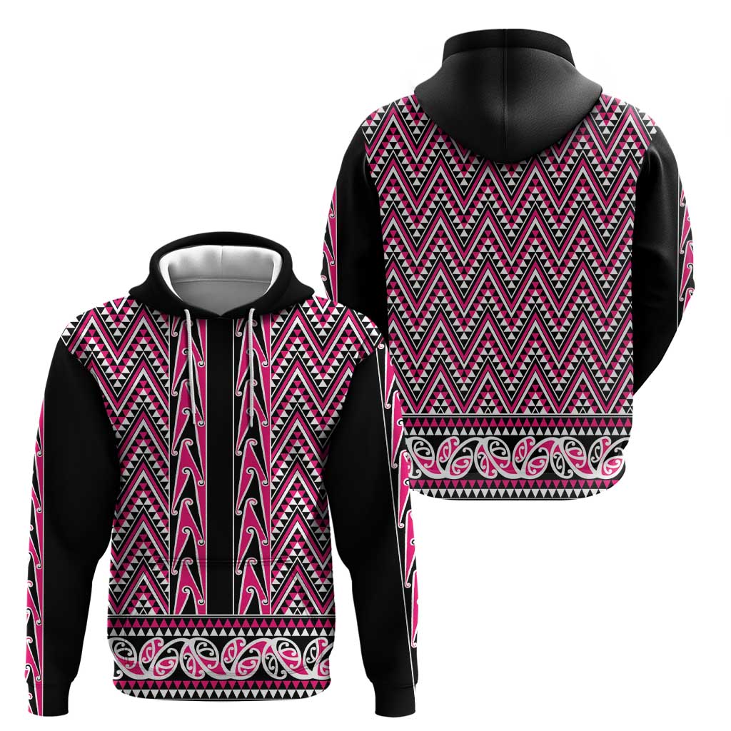 New Zealand Maori Niho Taniwha Hoodie Mawhero Mangopare and Puhoro Pattern
