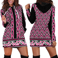 New Zealand Maori Niho Taniwha Hoodie Dress Mawhero Mangopare and Puhoro Pattern