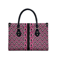 New Zealand Maori Niho Taniwha Leather Bag Mawhero Mangopare and Puhoro Pattern - Polynesian Pride
