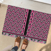 New Zealand Maori Niho Taniwha Rubber Doormat Mawhero Mangopare and Puhoro Pattern LT9 - Polynesian Pride