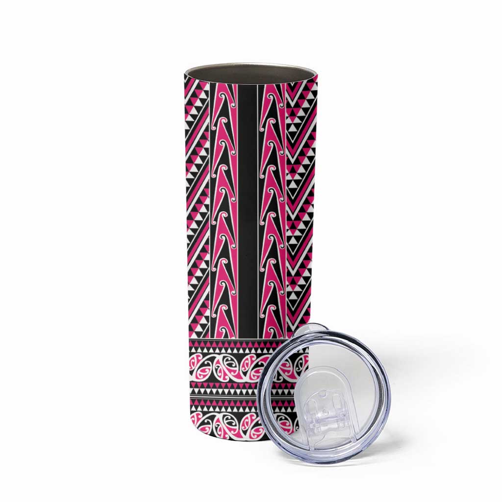 New Zealand Maori Niho Taniwha Skinny Tumbler Mawhero Mangopare and Puhoro Pattern LT9 - Polynesian Pride